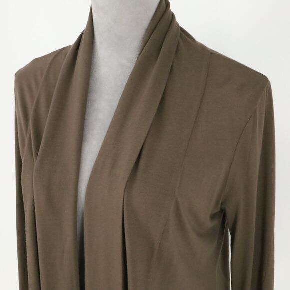 Banana Republic Sweater Womens Small Brown Stretch Knit Rayon Shawl Collar - Picture 7 of 12